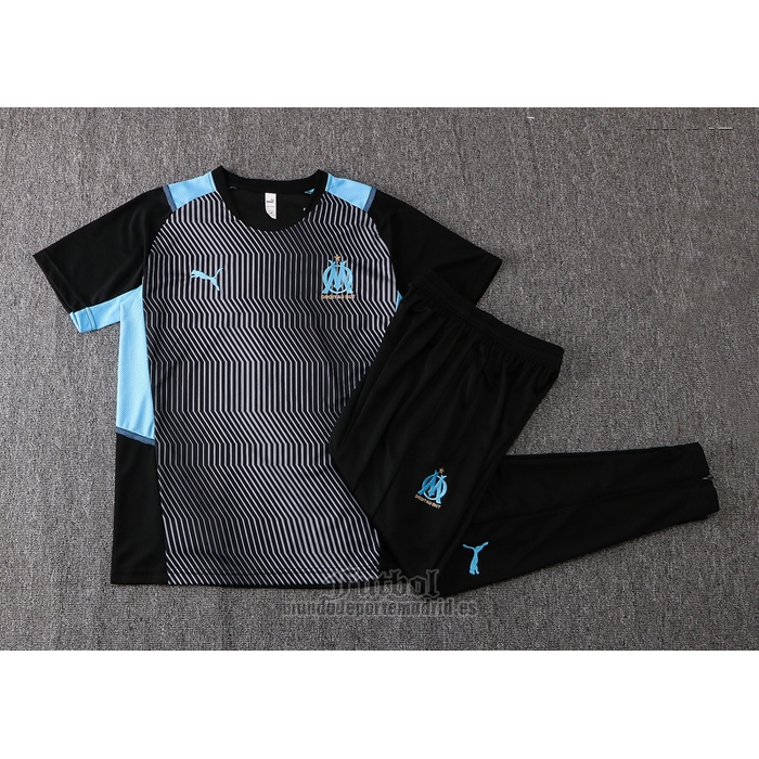 Chandal del Olympique Marsella Manga Corta 2021-2022 Negro